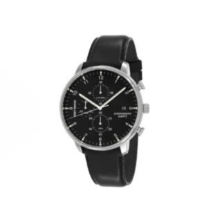 Issey Miyake C Black Chronograph Watch, Black Leather-30708