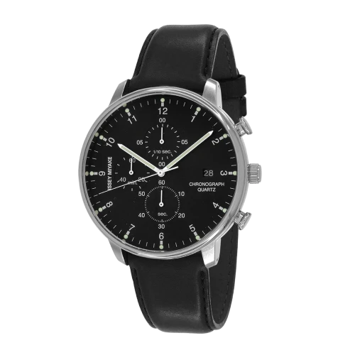 Issey Miyake C Black Chronograph Watch, Black Leather-0