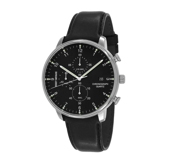 ISSEY MIYAKE ブラック アナログ腕時計 Issey Miyake - Issey Miyake C Black Chronograph Watch, Black