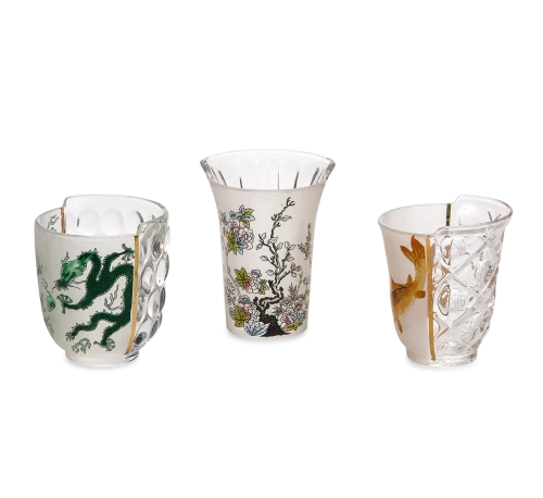 Seletti Hybrid Collection, Aglaura Drinking Glasses - Set of 3-0