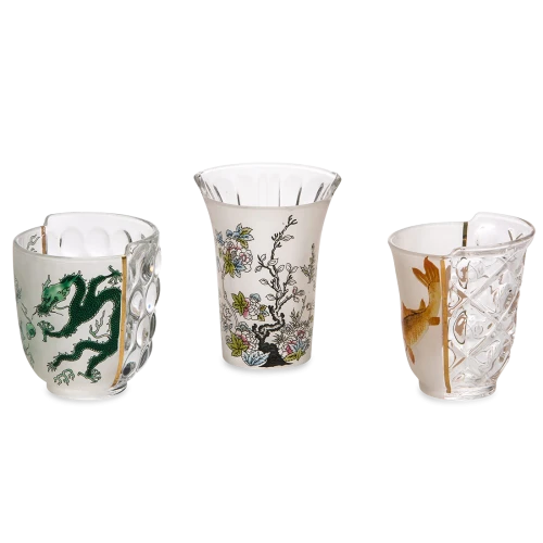 Seletti Hybrid Collection, Aglaura Drinking Glasses - Set of 3-0