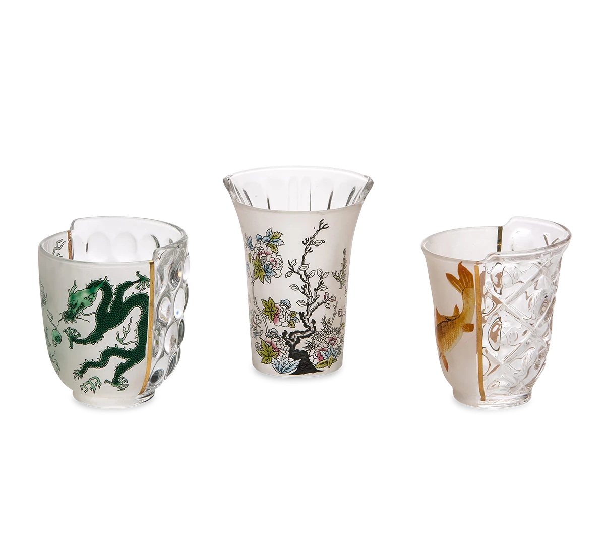 Seletti Hybrid Collection, Aglaura Drinking Glasses - Set of 3-0