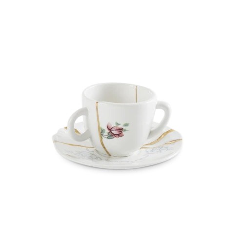Kintsugi Coffee Cup with Saucer n. 1
