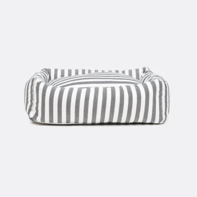 stripey-soiree-square-snuggler-dog-bed-charcoal-1