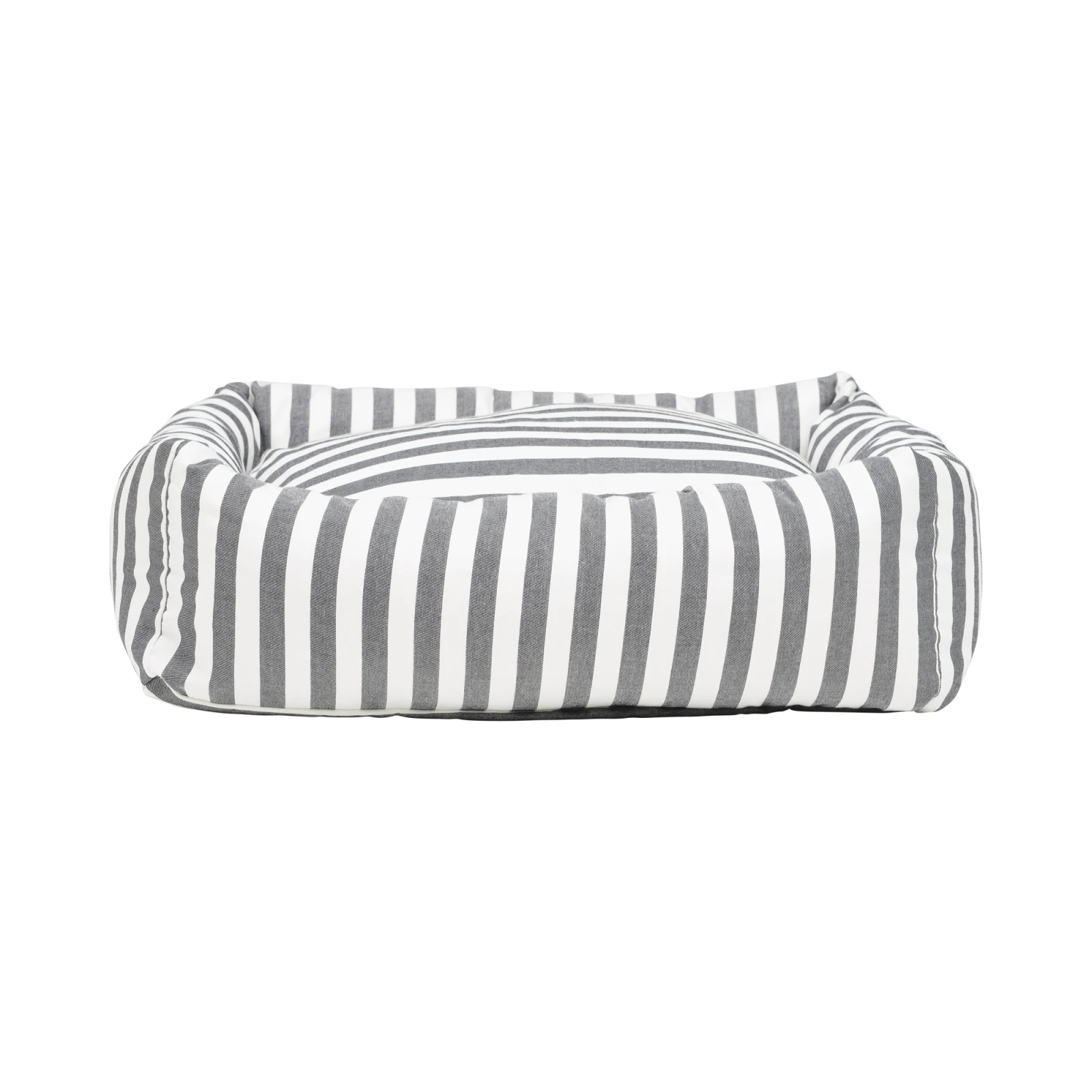 stripey-soiree-square-snuggler-dog-bed-charcoal-2