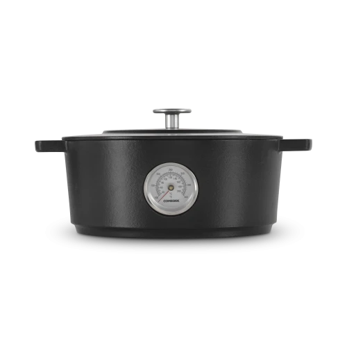Railway Cast Iron Dutch Oven with Thermometer, 6.3qt