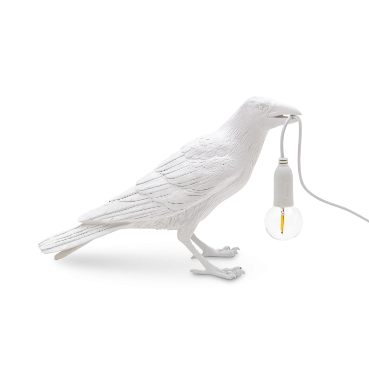 Bird Lamp Waiting, White