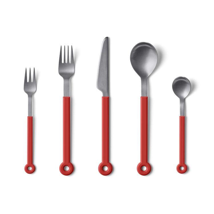 mono-ring-flatware-5-piece-set-red-1