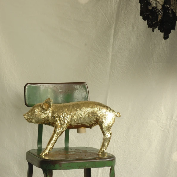 Areaware - Reality Bank in the Form of a Pig, Gold Chrome