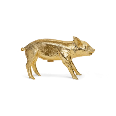 Reality Bank in the Form of a Pig, Gold Chrome - Gessato Design Store