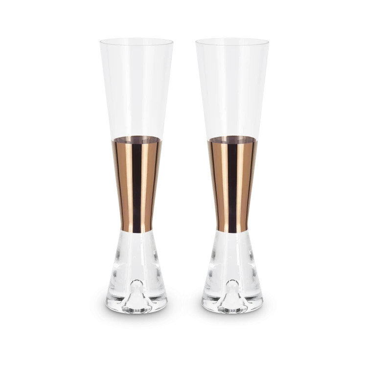 Tank Champagne Glasses Copper, Set of 2