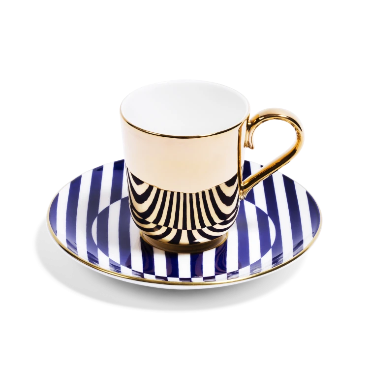 Gold Espresso Cup & Saucer – Superstripe