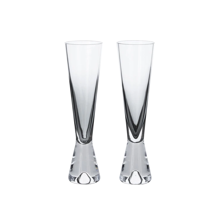 Tank Champagne Glasses Black, Set of 2
