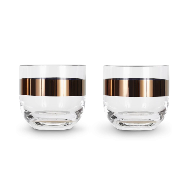 Tank Whiskey Glasses Copper, Set of 2