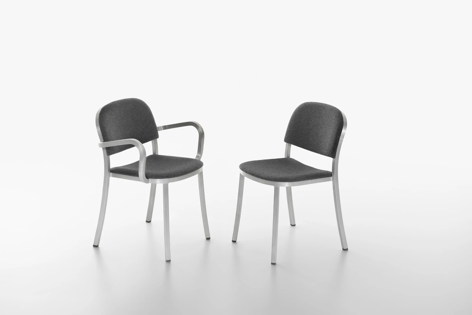  Hand Brushed Aluminum, Fabric Upholstered