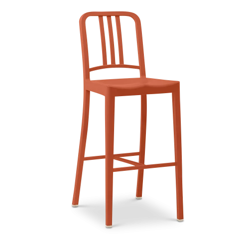 111 Navy Barstool, Persimmon