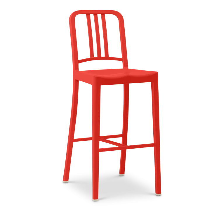 111 Navy Barstool, Red
