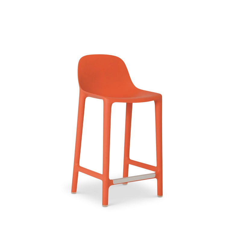 Broom Counter Stool, Orange