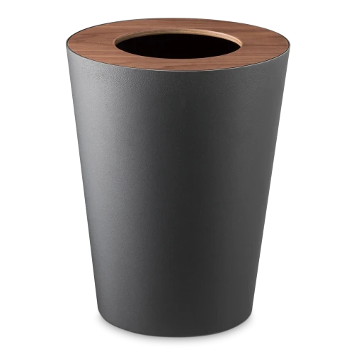 Rin Round Trash Can, Black
