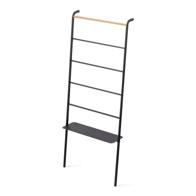 tower-leaning-ladder-with-shelf-black-1