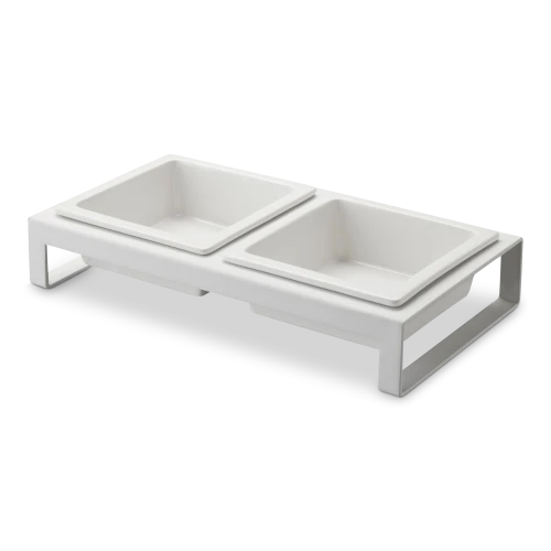 Tower Pet Food Bowl with Stand White
