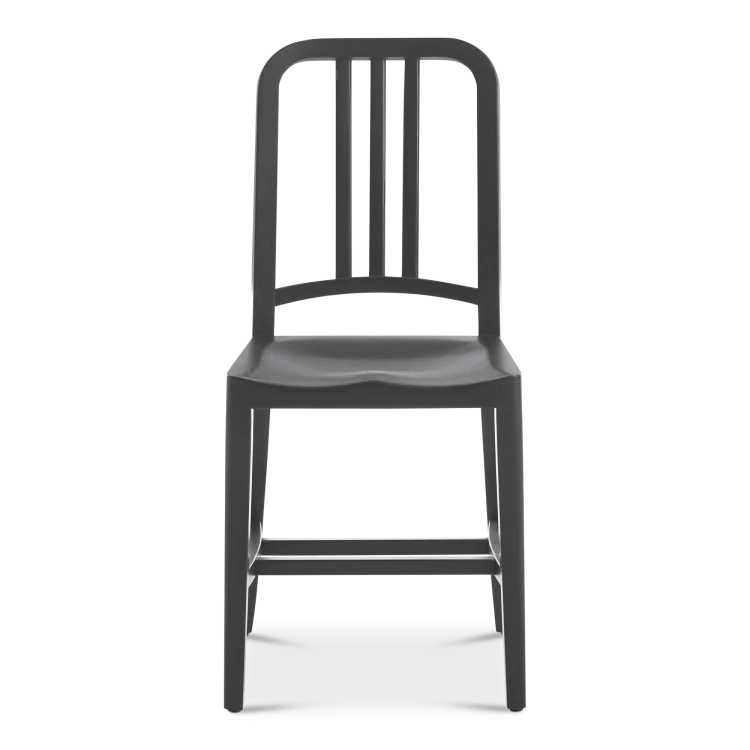 Navy Wood Chair, Black Stained Oak