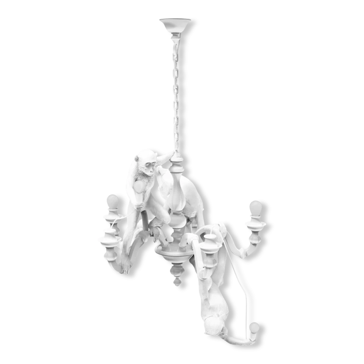 Monkey Chandelier, White