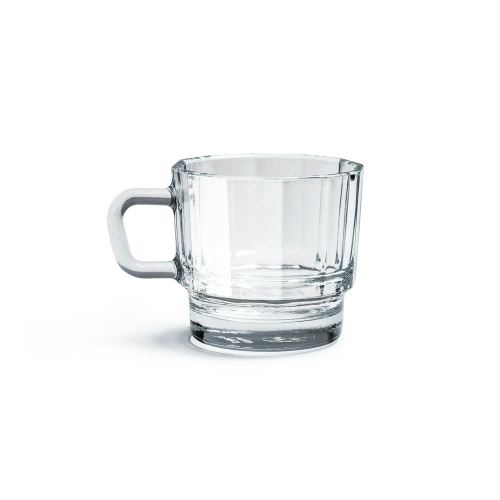 W Glass Coffee Cup, Clear - Gessato Design Store