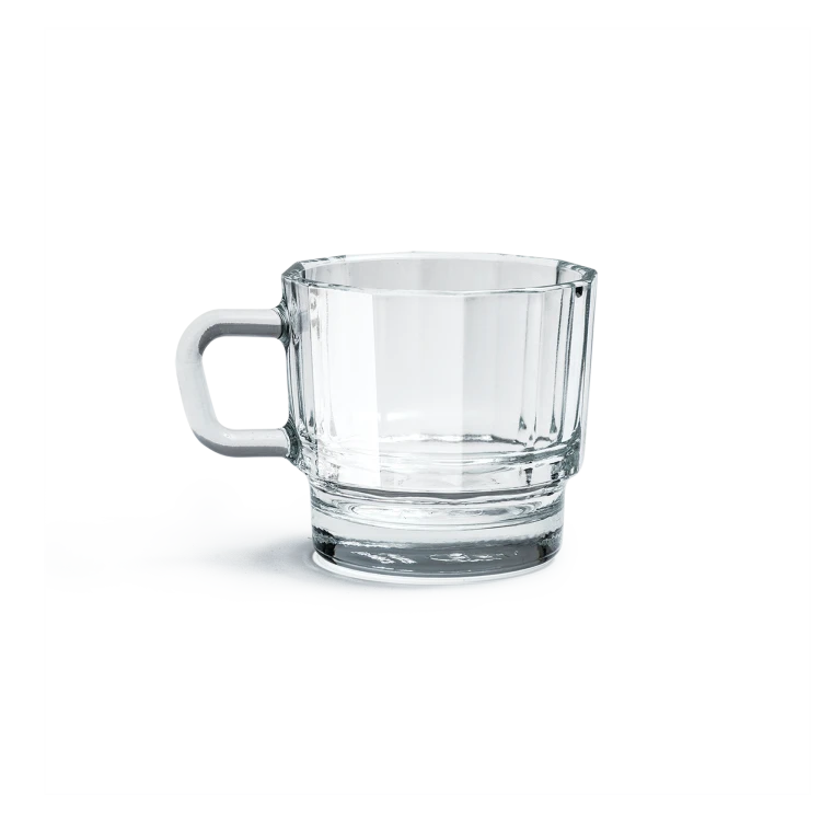 W Glass Coffee Cup, Clear