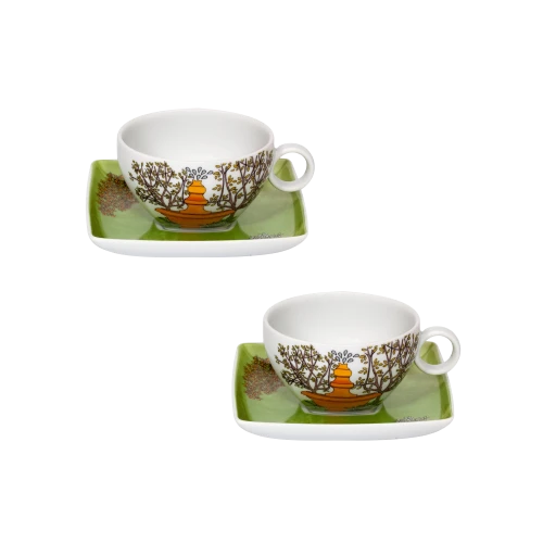 Alma De Lisboa Tea Cup and Saucer, Set of 2