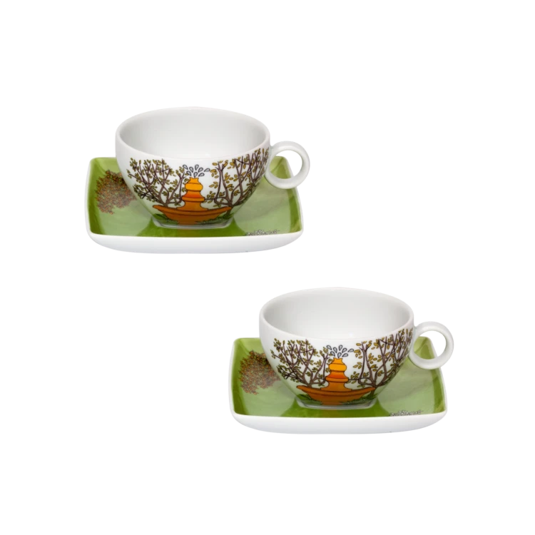 Alma De Lisboa Tea Cup and Saucer, Set of 2