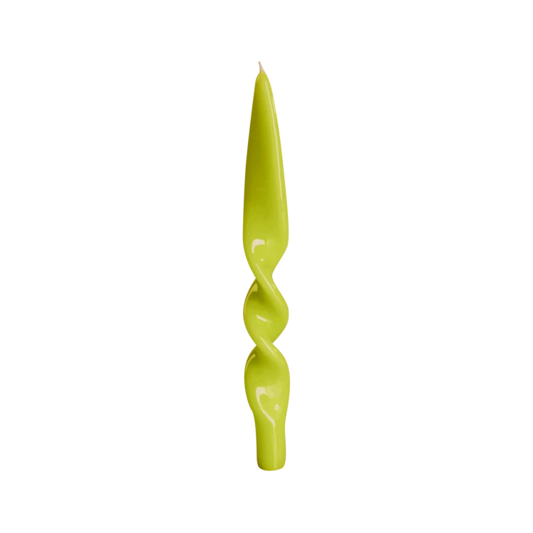 Twist Candle, Light Green, Set of 2