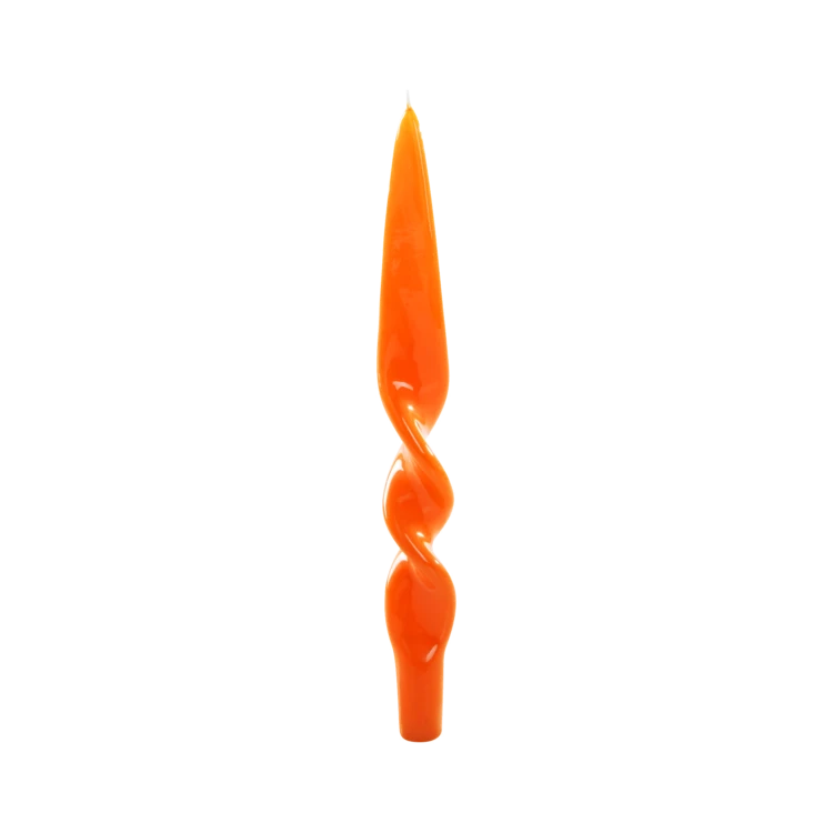 Twist Candle, Orange, Set of 2