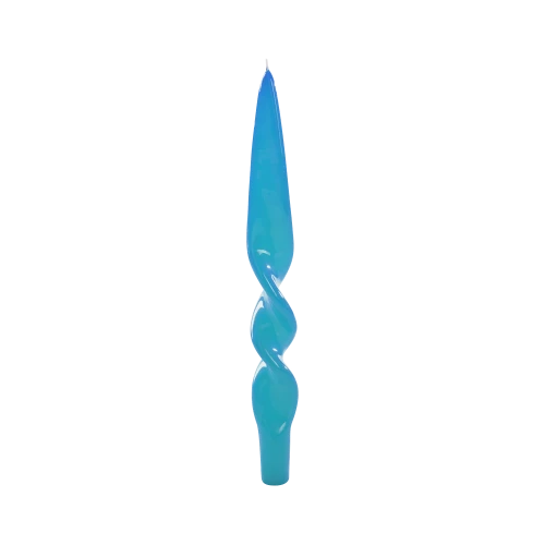Twist Candle, Turquoise, Set of 2