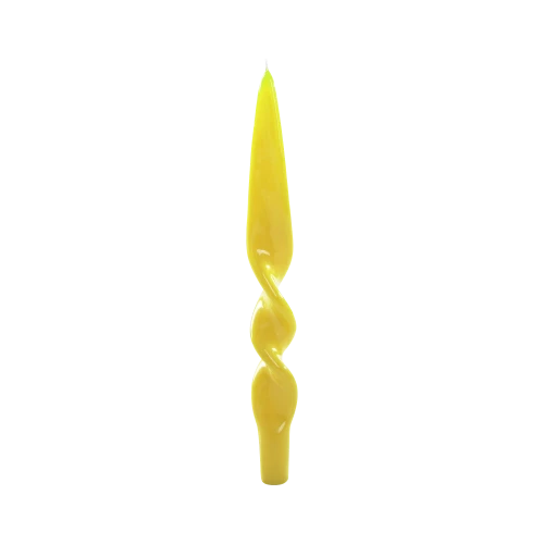 Twist Candle, Yellow, Set of 2