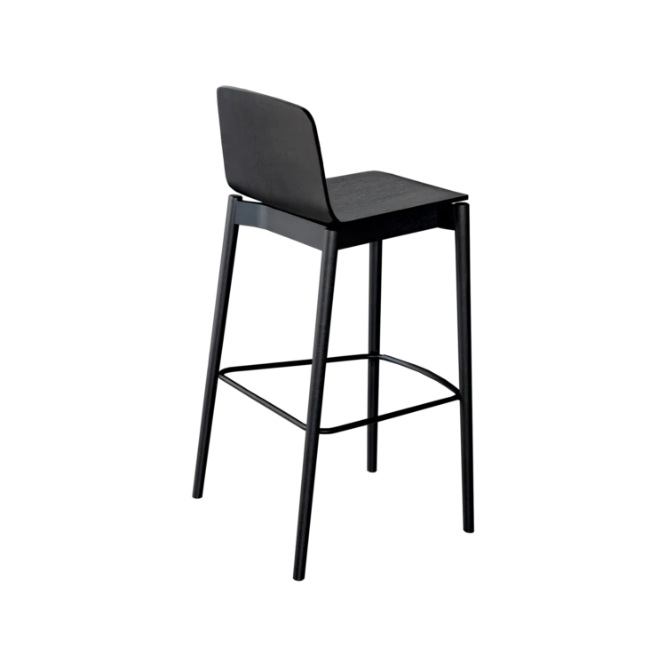 Rama Wood Stool, Highback
