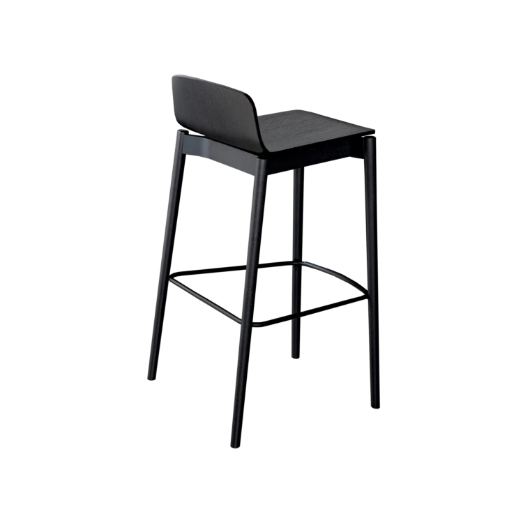 Rama Wood Stool, Lowback