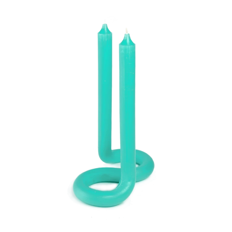 Twist Candle, Turquoise