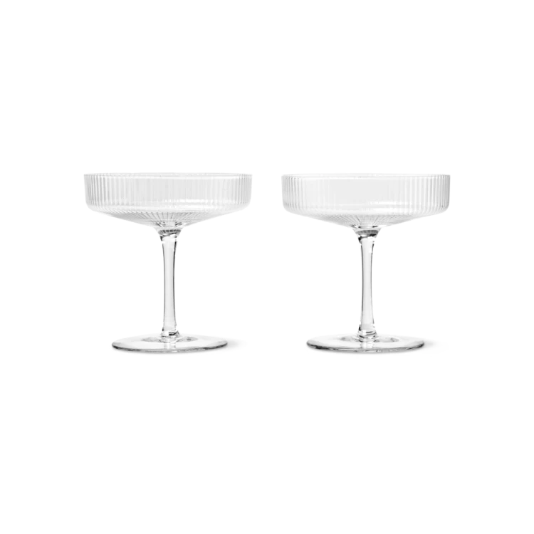 Ripple Champagne Glasses, Set of 2