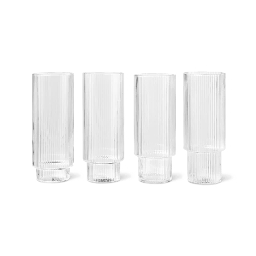 Ripple High Ball Glasses, Set of 4