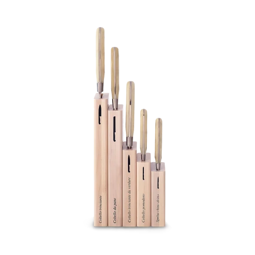 Insieme Kitchen Knife Set of 5, Cream Lucite