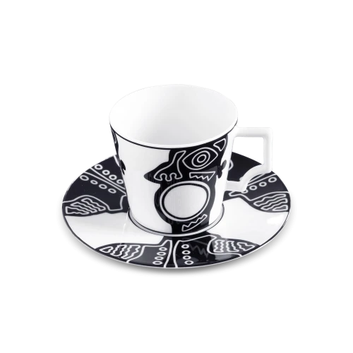 Opinion Black, 2 Cups and Saucers Set