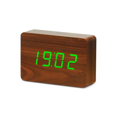 Brick Click Alarm Clock, Green LED