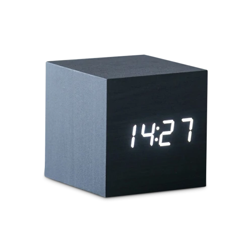 Cube Click Alarm Clock, White LED