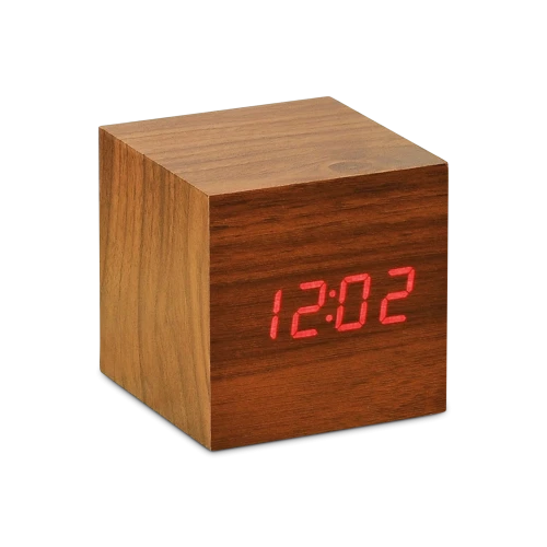 Cube Click Alarm Clock, Red LED