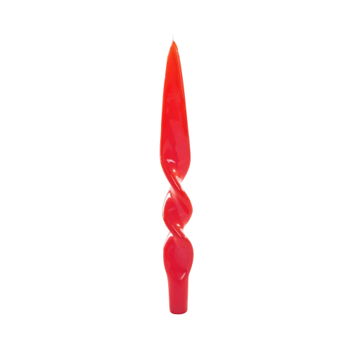 Twist Candle, Coral, Set of 2