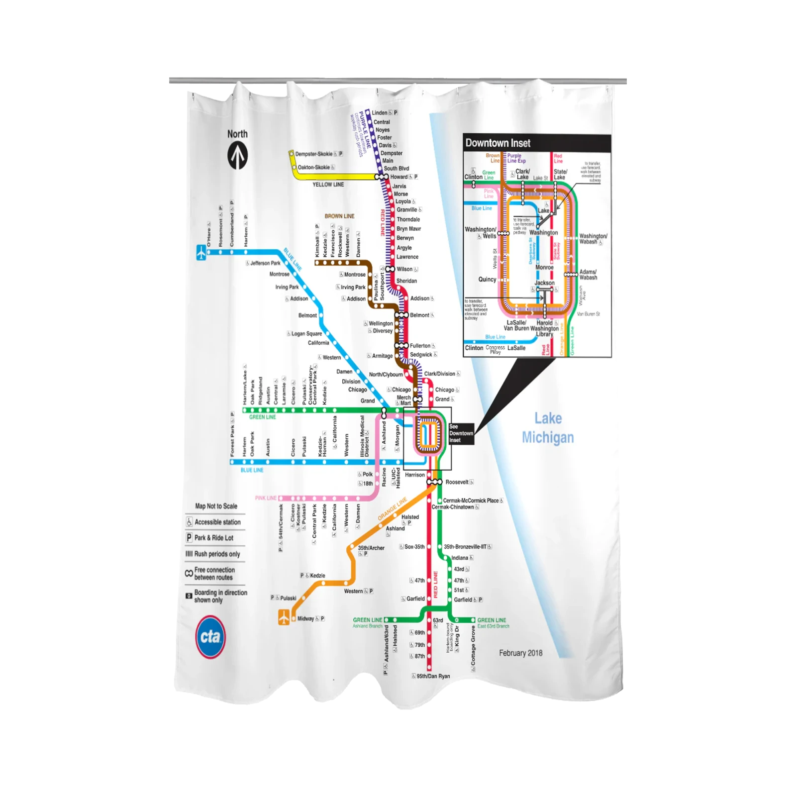 World Destinations Shower Curtains, Chicago - Gessato Design Store
