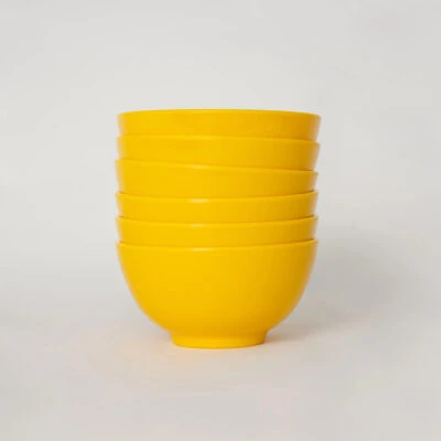 Yellow melamine kitchen bowls