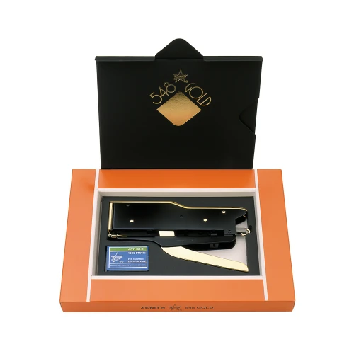 Gold and black stapler
