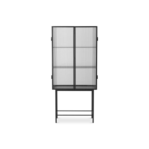 Haze Vitrine, Black Metal and Glass Cabinet - Gessato Design Store